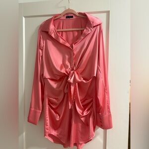 Pink silk dress